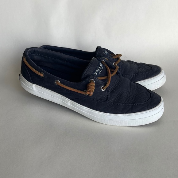 Sperry Navy Leather Sneakers - Picture 1 of 7